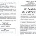 KONGO DIETO 699 : LE CANDIDAT DE L' OPPOSITION