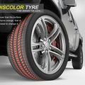 Concept de pneus colorés pour en connaître l'usure