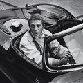 William Claxton, Steve McQueen in his Jaguar XK55, Hollywood, 1962