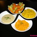 DIPS à l'indienne, méditérannéen et carot sauce