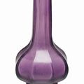 A small transparent amethyst glass faceted bottle vase, Qianlong four-character wheel-cut mark within a square and of the period