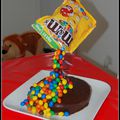 Gravity cake m&m's