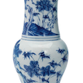 A blue and white 'phoenix tail' vase, Yongzheng period (123-1735)
