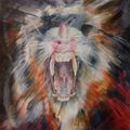 "Mon Mandrill" - Peinture acrylique - 50x5