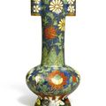 A cloisonné enamel and gilt-bronze 'arrow' vase, Ming dynasty, 16th century