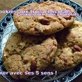 Cookies aux trois chocolats, amandes effilées, cacahuètes et noisettes