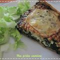Quiche aux épinards, bleu de Bresse et pignons de pin