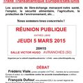 réunion publique d'information sur le Grand Marché Transatlantique à Avranches - jeudi 5 mars 2015