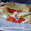 Croque monsieur tomates mozzarella et pesto ail des ours