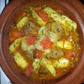 Tajine de boeuf, petits pois, carottes et pommes de terre