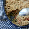 crumble aux courgettes, tomates § chèvre