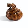A bamboo carving of a pumpkin, Qing dynasty, 18th century
