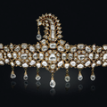 An antique diamond and enamel sarpech, mid 19th century