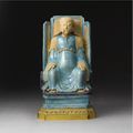 A Turquoise-Glazed Biscuit Figure of A Dignitary, Ming Dynasty
