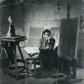 ﻿Douglas Glass (1901-1978), Alberto Giacometti dans son atelier, vers 1956-1958