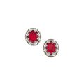 A fine pair of ruby, mother-of-pearl and diamond ear clips by BOGH-ART
