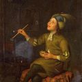 GODFRIED VAN SCHALKEN 1643-1706 - Jeune garçon soufflant des bulles