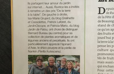 Trois blogs mis à l'honneur dans le dernier RUSTICA...