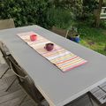 chemin de table pour notre nouvelle table de jardin