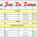Planning des danses, octobre 2013