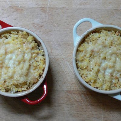 Cabillaud au curry, crumble de céréales et Parmesan