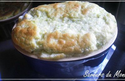 Soufflé de courgette aux fromage de chévre frais et aux tomates séché