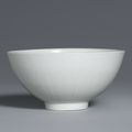 A superb white-glazed anhua-decorated 'Flower' bowl, Ming Dynasty, Yongle Period