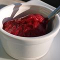 Sorbet pêche sanguine et framboise