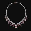 Ruby and diamond necklace, circa 1960