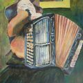 L'accordéoniste (acrylique sur toile (73x60 cms)