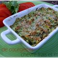 Gratin de courgettes, chèvre frais et menthe