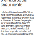 Incendie d'habitation