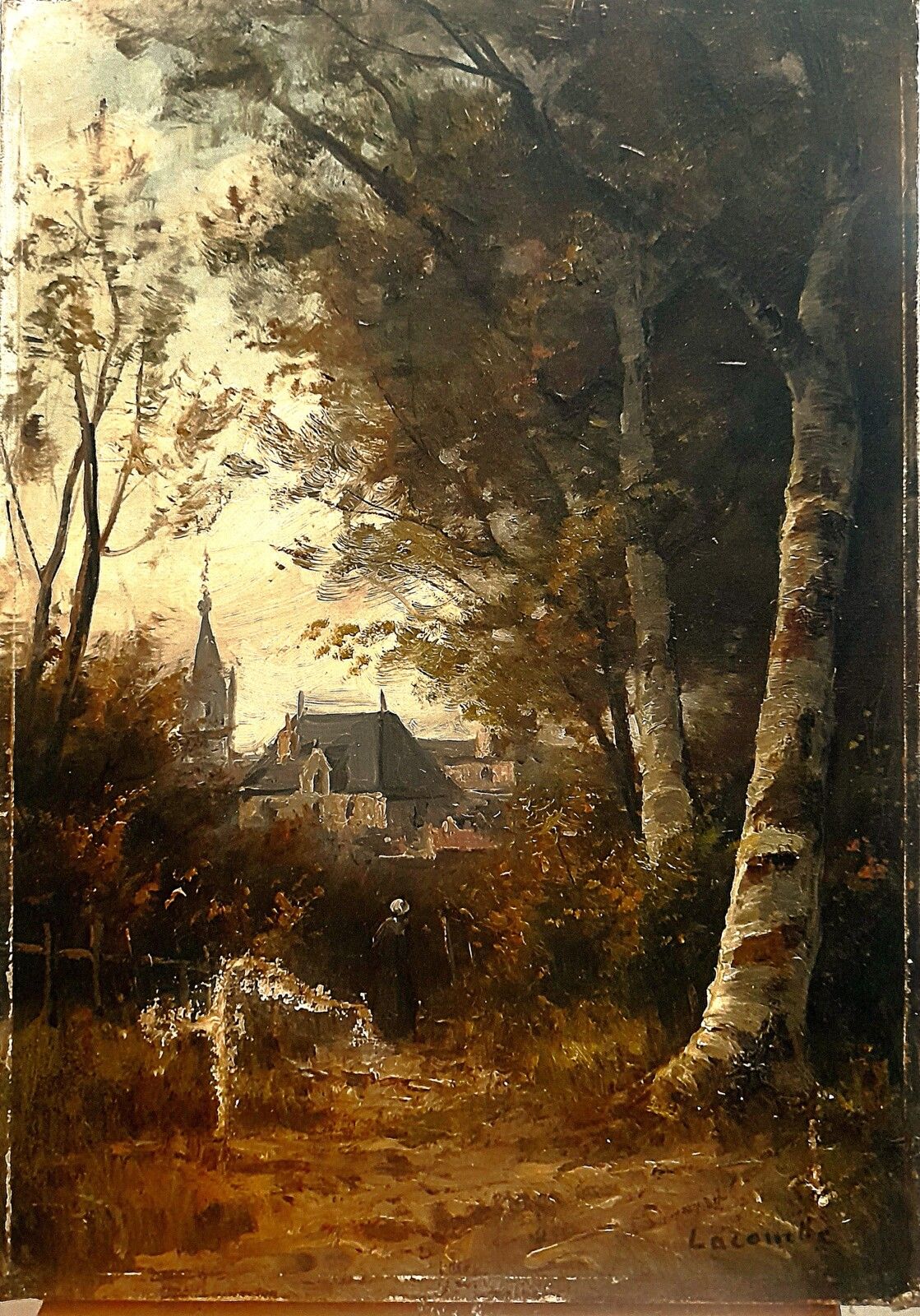 Bosquet avec village de Lacombe av restauration