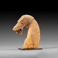 A wooden head of a horse, Gansu Province, Han dynasty (206 BC-220 AD)