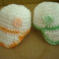 Mini casquettes au crochet