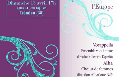 Concert Alba et Vocappella les 12 et 13 avril 2014