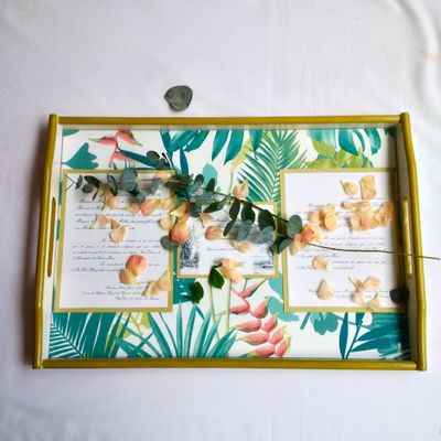 Plateau de mariage papier tropical
