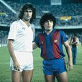 La Liga dans les années 80 avec les argentins Mario Kempès et Diego Maradona