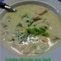 Soupe épicée au lait de coco, poulet et kiwi 