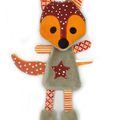 Doudou renard orange marron