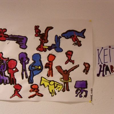 ... à la découverte de Keith Haring ! Fresque peinte.
