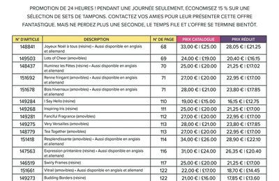 Promotion de 24 heures sur une sélection de Sets de tampons... 23 octobre 2019