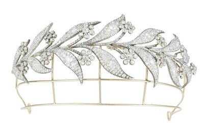 A Georgian diamond floral tiara as worn in Downton Abbey