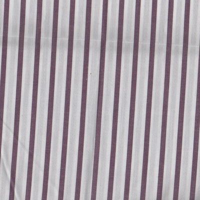 Coton blanc à rayures violettes au mètre