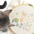 MODELES GRATUITS : chats broderie traditionnelle