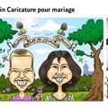 Caricature d'après photo pour un mariage