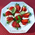 Fraises-mozza à l'huile d'olive et balsamique