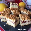 Gâteau citron confiture de fraise, façon crumb-cake (biscuits Algérien)