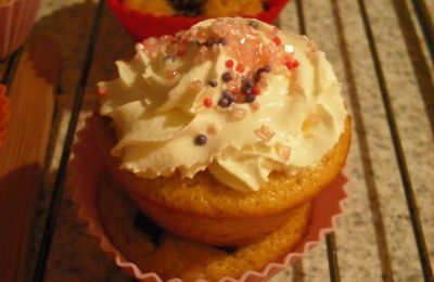 Muffins/ Cupcakes compote pomme pêche et pépite de chocolat