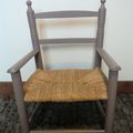 FAUTEUIL ENFANT PAILLE ET TAUPE